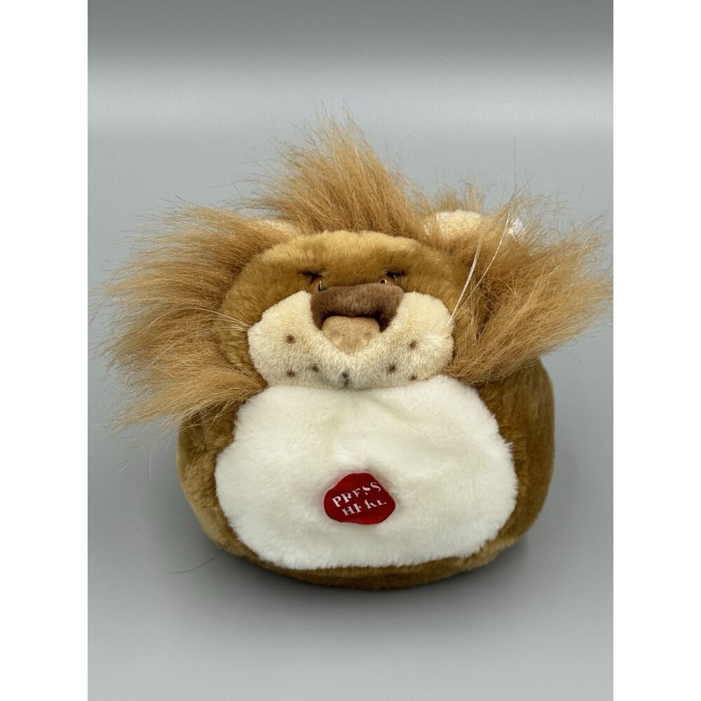 Vintage Carlton Cards Lion Plush Roars When Pressed Stuffed Animal 6”